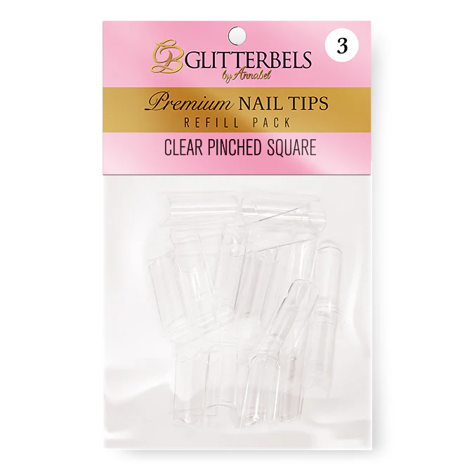Clear Pinched Square Tips Refill - Pack of 50 - Image 3
