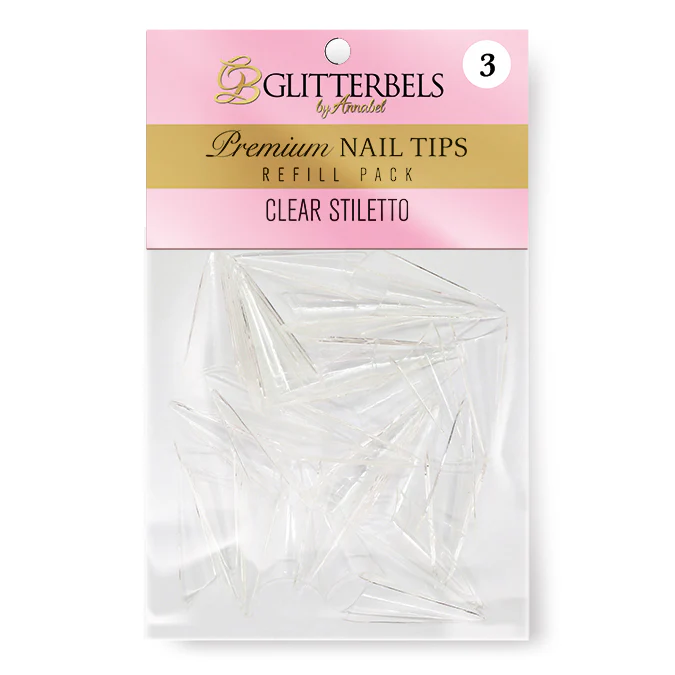 Clear Stiletto Tips Refill Pack of 50 - Image 3