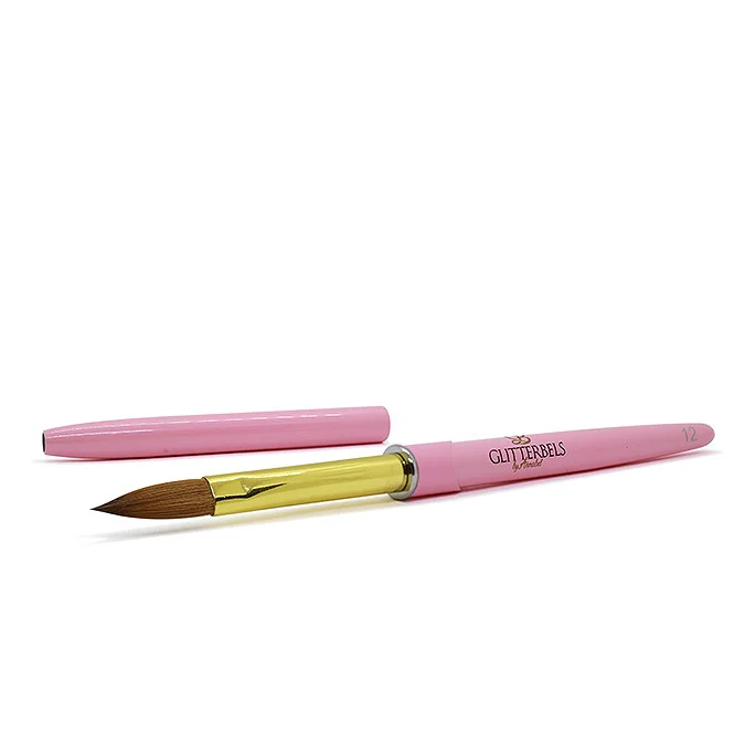 Glitterbels Pink Acrylic Brush (Size 12)