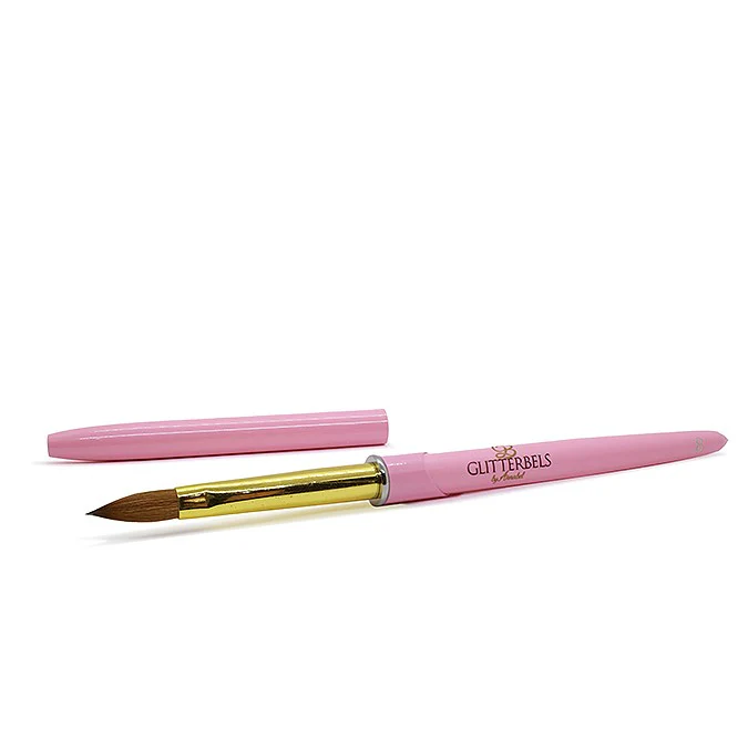 Glitterbels Pink Acrylic Brush (Size 8)