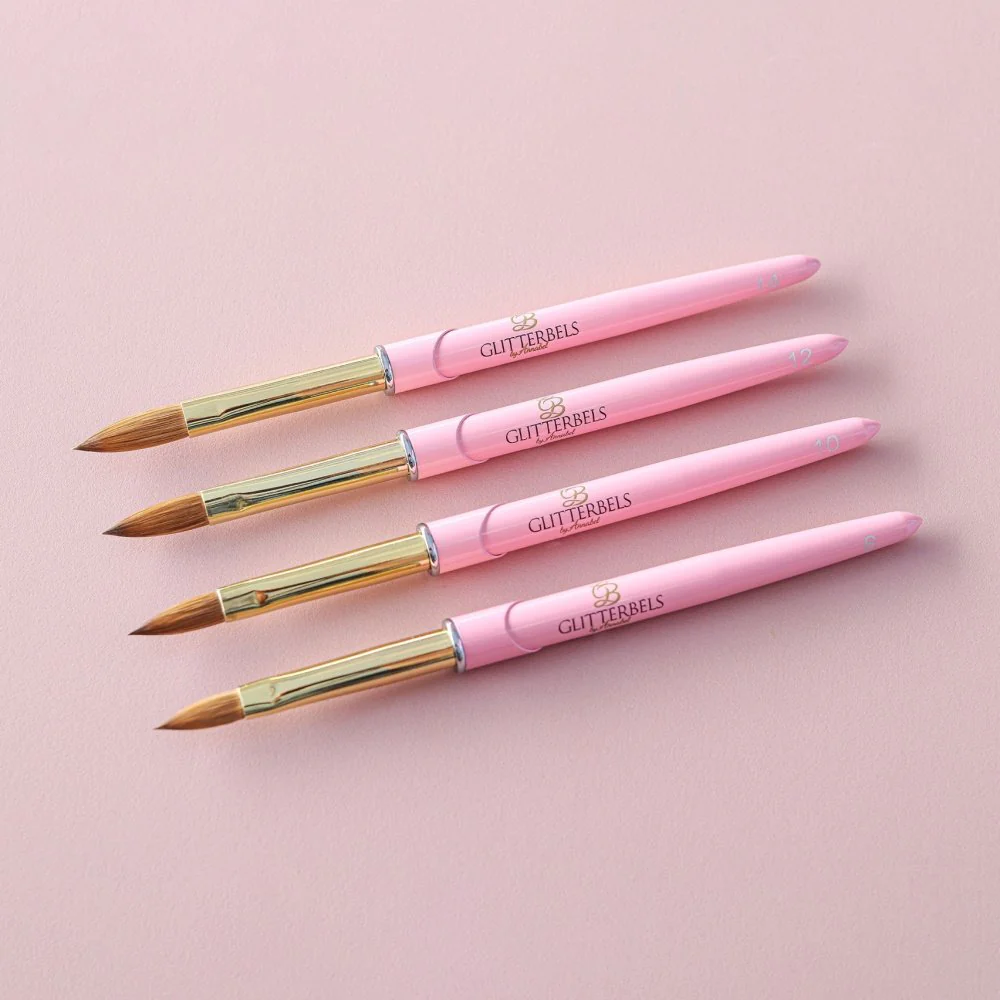 Glitterbels Pink Acrylic Brush (Size 8) - Image 2